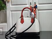 LV Alma BB handbag in White/Red Monogram Vernis Leather - 3