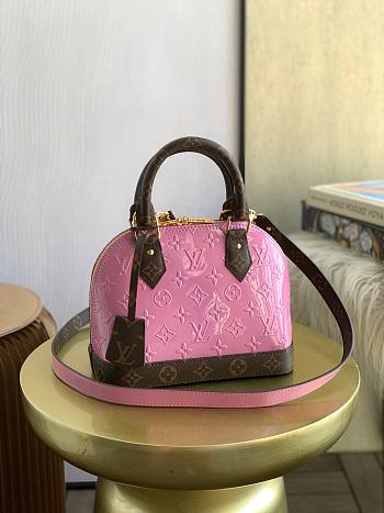 LV Alma BB handbag in Metallic Pale Pink Monogram leather | M90583