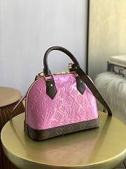 LV Alma BB handbag in Metallic Pale Pink Monogram leather | M90583 - 3