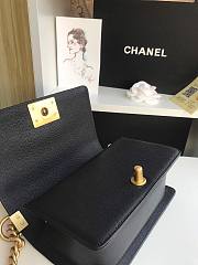 Chanel Iridescent Chevron Grained Leather Boy Flap Black Bag / Gold Hardware 20cm - 3