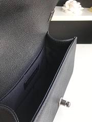 Chanel Iridescent Chevron Grained Leather Boy Flap Black Bag / Black Hardware 20cm - 2