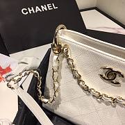 Chanel Button Up Calfskin & Grosgrain Small Hobo Handbag White | A57573  - 6