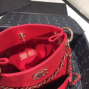 Chanel Button Up Calfskin & Grosgrain Small Hobo Handbag Red | A57573 - 6