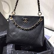 Chanel Button Up Calfskin & Grosgrain Small Hobo Handbag Black | A57573 - 5