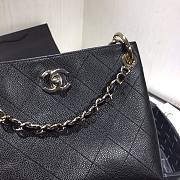Chanel Button Up Calfskin & Grosgrain Small Hobo Handbag Black | A57573 - 2