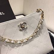 Chanel Button Up Calfskin & Grosgrain Small Hobo Handbag Gray | A57573 - 5