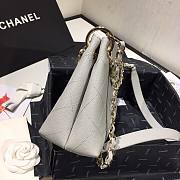 Chanel Button Up Calfskin & Grosgrain Small Hobo Handbag Gray | A57573 - 3