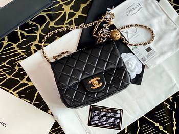 Chanel Lambskin & Gold-Tone Metal Mini Flap Bag Black | AS1786