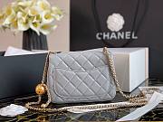 Chanel Lambskin & Gold-Tone Metal Mini Flap Bag Gray | AS1786 - 6
