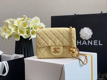 Chanel Lambskin & Gold-Tone Metal Mini Flap Bag Yellow | AS1786