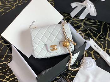 Chanel Lambskin & Gold-Tone Metal Mini Flap Bag White | AS1786