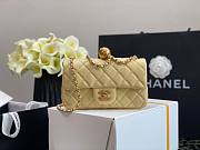 Chanel Lambskin & Gold-Tone Small Metal Flap Bag Yellow | AS1787  - 1