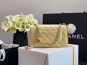 Chanel Lambskin & Gold-Tone Small Metal Flap Bag Yellow | AS1787  - 4