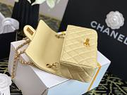 Chanel Lambskin & Gold-Tone Small Metal Flap Bag Yellow | AS1787  - 2