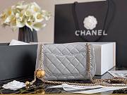 Chanel Lambskin & Gold-Tone Small Metal Flap Bag Gray | AS1787 - 5