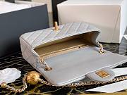 Chanel Lambskin & Gold-Tone Small Metal Flap Bag Gray | AS1787 - 3