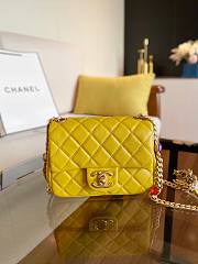 Chanel Lambskin Resin Stones Chain Mini Flap Bag Yellow | AS2379 - 1