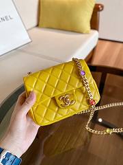 Chanel Lambskin Resin Stones Chain Mini Flap Bag Yellow | AS2379 - 4