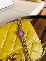 Chanel Lambskin Resin Stones Chain Mini Flap Bag Yellow | AS2379 - 2