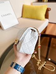 Chanel Lambskin Resin Stones Chain Mini Flap Bag White | AS2379 - 2