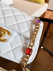 Chanel Lambskin Resin Stones Chain Mini Flap Bag White | AS2379 - 4