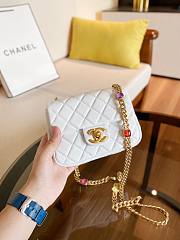 Chanel Lambskin Resin Stones Chain Mini Flap Bag White | AS2379 - 6