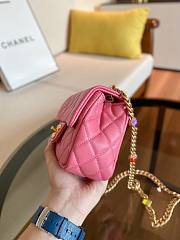 Chanel Lambskin Resin Stones Chain Mini Flap Bag Pink | AS2379 - 6