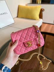 Chanel Lambskin Resin Stones Chain Mini Flap Bag Pink | AS2379 - 5