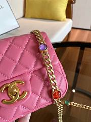 Chanel Lambskin Resin Stones Chain Mini Flap Bag Pink | AS2379 - 3