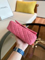 Chanel Lambskin Resin Stones Chain Small Flap Bag Pink | AS2380  - 4