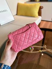 Chanel Lambskin Resin Stones Chain Small Flap Bag Pink | AS2380  - 2