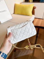 Chanel Lambskin Resin Stones Chain Small Flap Bag White| AS2380 - 6