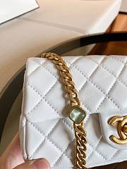 Chanel Lambskin Resin Stones Chain Small Flap Bag White| AS2380 - 4