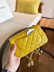 Chanel Lambskin Resin Stones Chain Small Flap Bag Yellow | AS2380 - 4