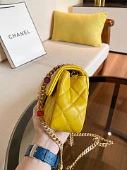 Chanel Lambskin Resin Stones Chain Small Flap Bag Yellow | AS2380 - 3
