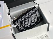 Chanel Quilted Patent Leather Small 20cm Flap Bag Black - 6