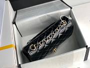 Chanel Quilted Patent Leather Small 20cm Flap Bag Black - 5