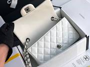 Chanel Quilted Patent Leather Small 20cm Flap Bag White - 5