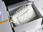 Chanel Quilted Patent Leather Small 20cm Flap Bag White - 3
