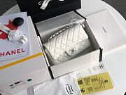 Chanel Quilted Patent Leather Small 20cm Flap Bag White - 2