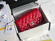 Chanel Quilted Patent Leather Small Flap Bag Red 20cm  - 1
