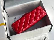 Chanel Quilted Patent Leather Small Flap Bag Red 20cm  - 2