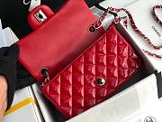 Chanel Quilted Patent Leather Small Flap Bag Red 20cm  - 4