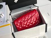 Chanel Quilted Patent Leather Small Flap Bag Red 20cm  - 6