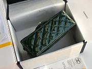 Chanel Quilted Patent Leather Small Flap Bag Green 20cm - 5