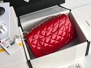Chanel Quilted Patent Leather Small Flap Bag Red/ Gold 20cm - 2