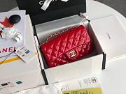 Chanel Quilted Patent Leather Small Flap Bag Red/ Gold 20cm - 4