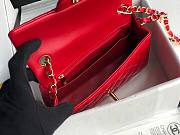 Chanel Quilted Patent Leather Small Flap Bag Red/ Gold 20cm - 5