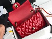 Chanel Quilted Patent Leather Small Flap Bag Red/ Gold 20cm - 6