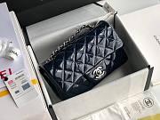 Chanel Quilted Patent Leather Small Flap Bag Blue/Metal 20cm - 1